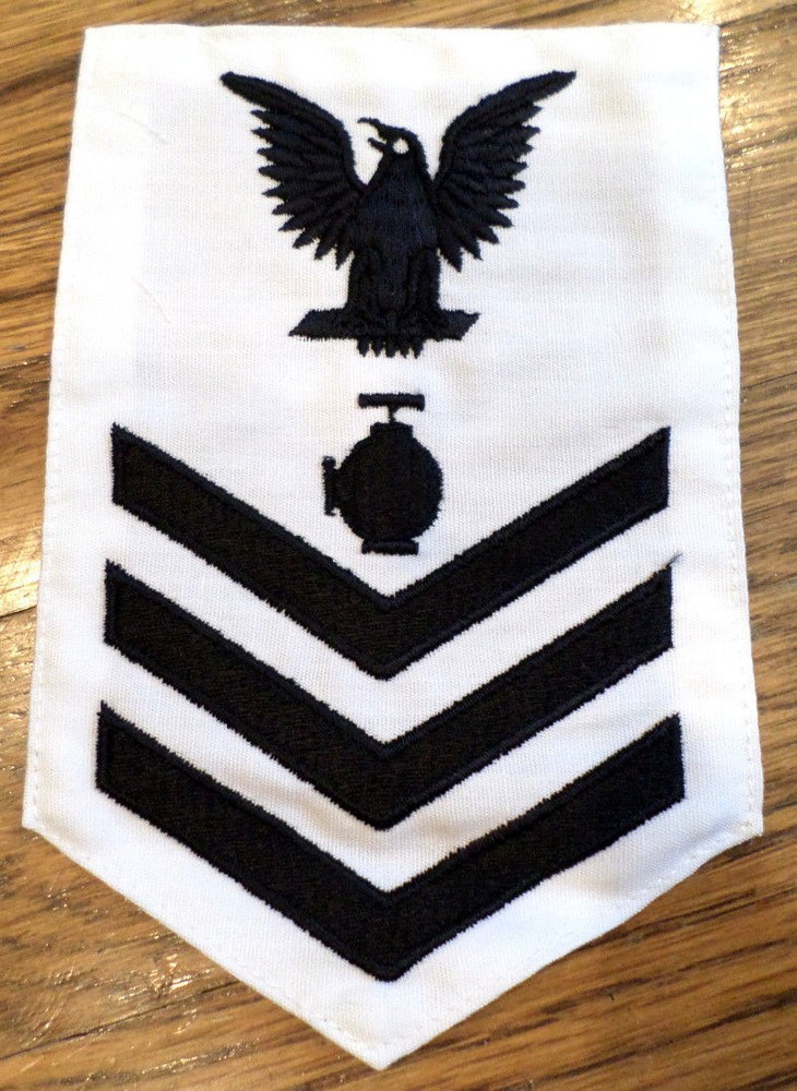 Us Navy Utilities Man Rating Petty Officer First Class White Uniform Patch