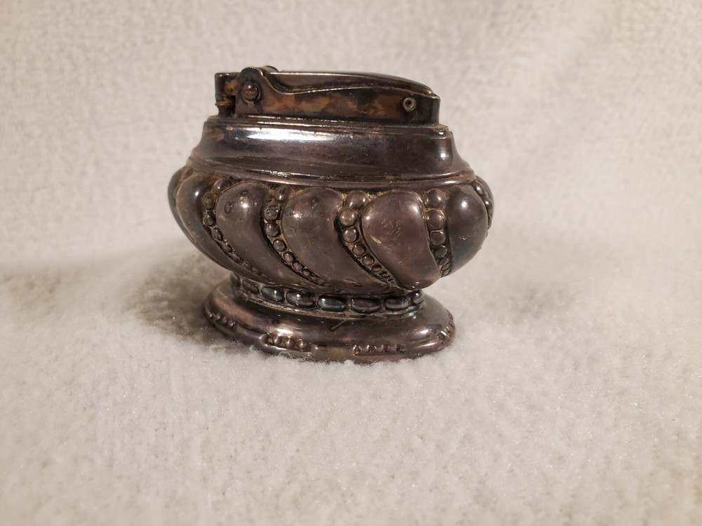 Vintage Ronson Crown Art Deco Silver Plate Table Cigarette Lighter