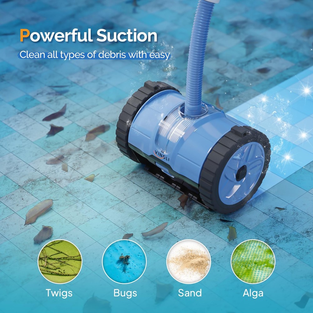 2025 Upgrade Automatic Pool Vacuum Cleaner Wall-Climbing Suction Side