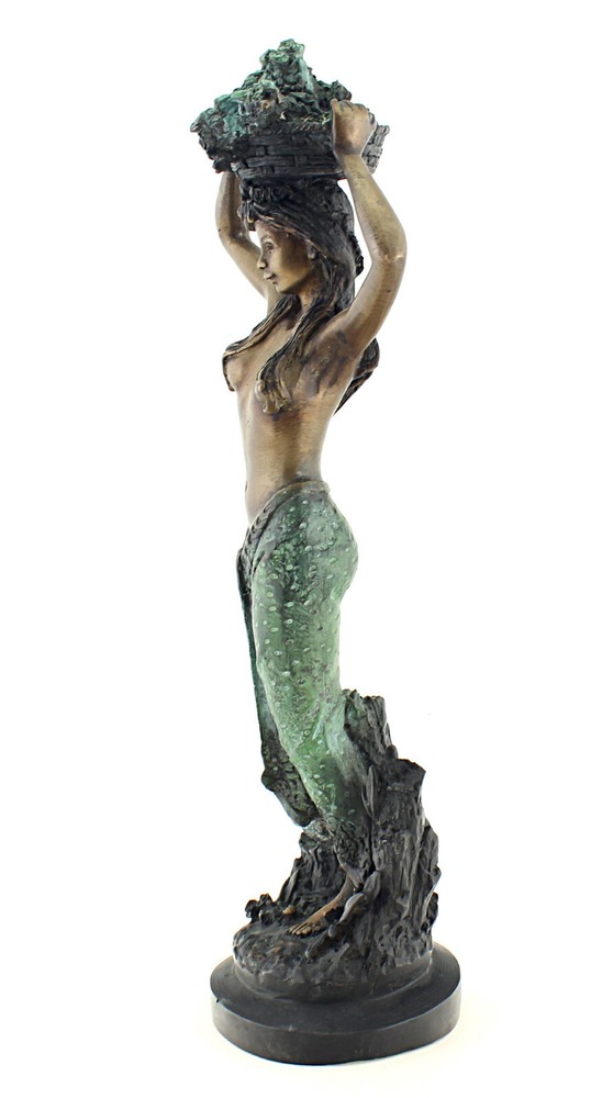 Solid Bronze Woman Figurine 16 Inch Tall
