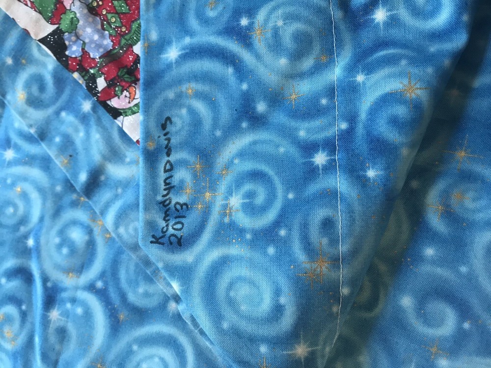 Handmade Snowman Fabric Table Runner, 34” X 14”