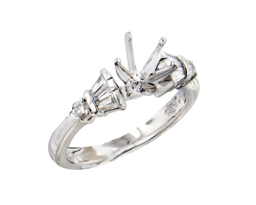 Platinum Baguette Diamond Setting