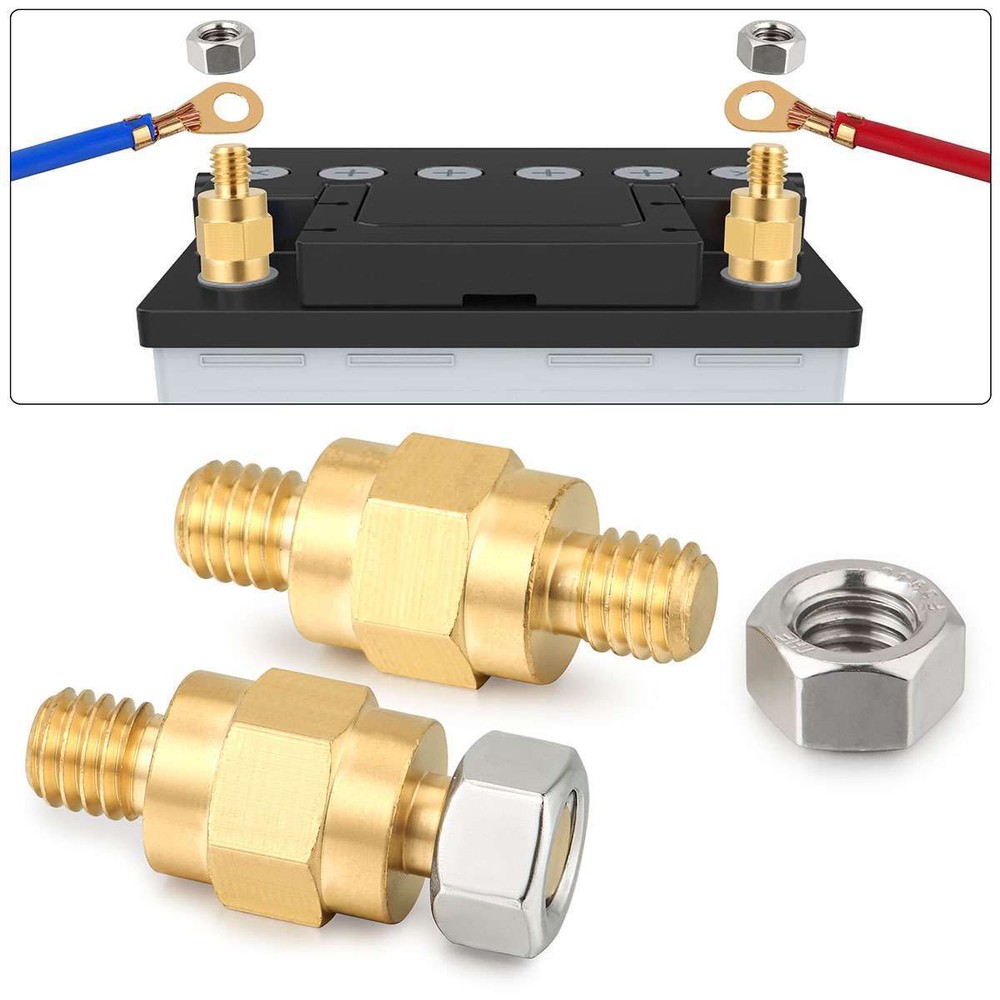 4Pcs 3/8"-16 GM Post Brass Side PostBattery Terminal Bolt Standard Extender Stud