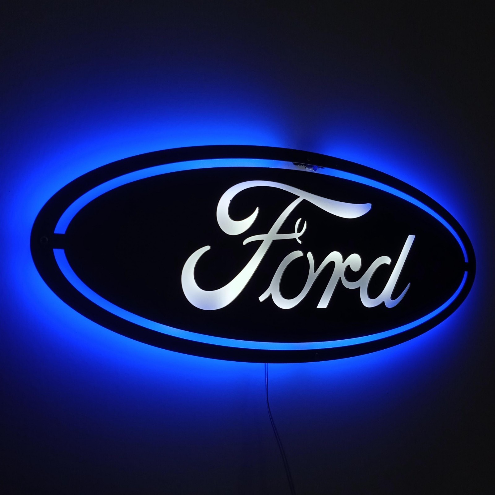 Metal LED Lighted Car Emblem Wall Decor, Garage Automotive Sign