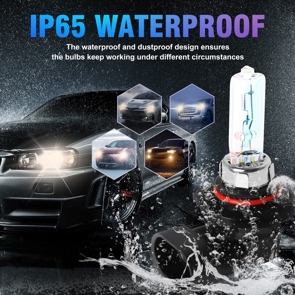 9005 9006 Halogen Headlight 10000K Combo Bulbs High Low Super Bright White