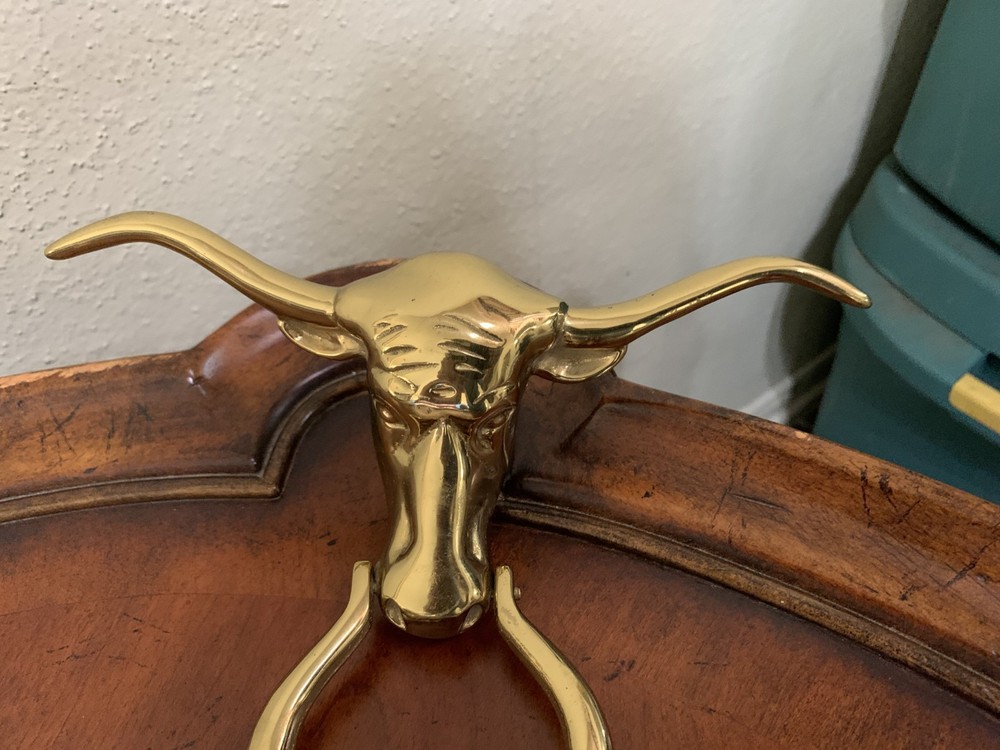 CMC Solid Brass Longhorn Steer Head Door Knocker Handle E854-2