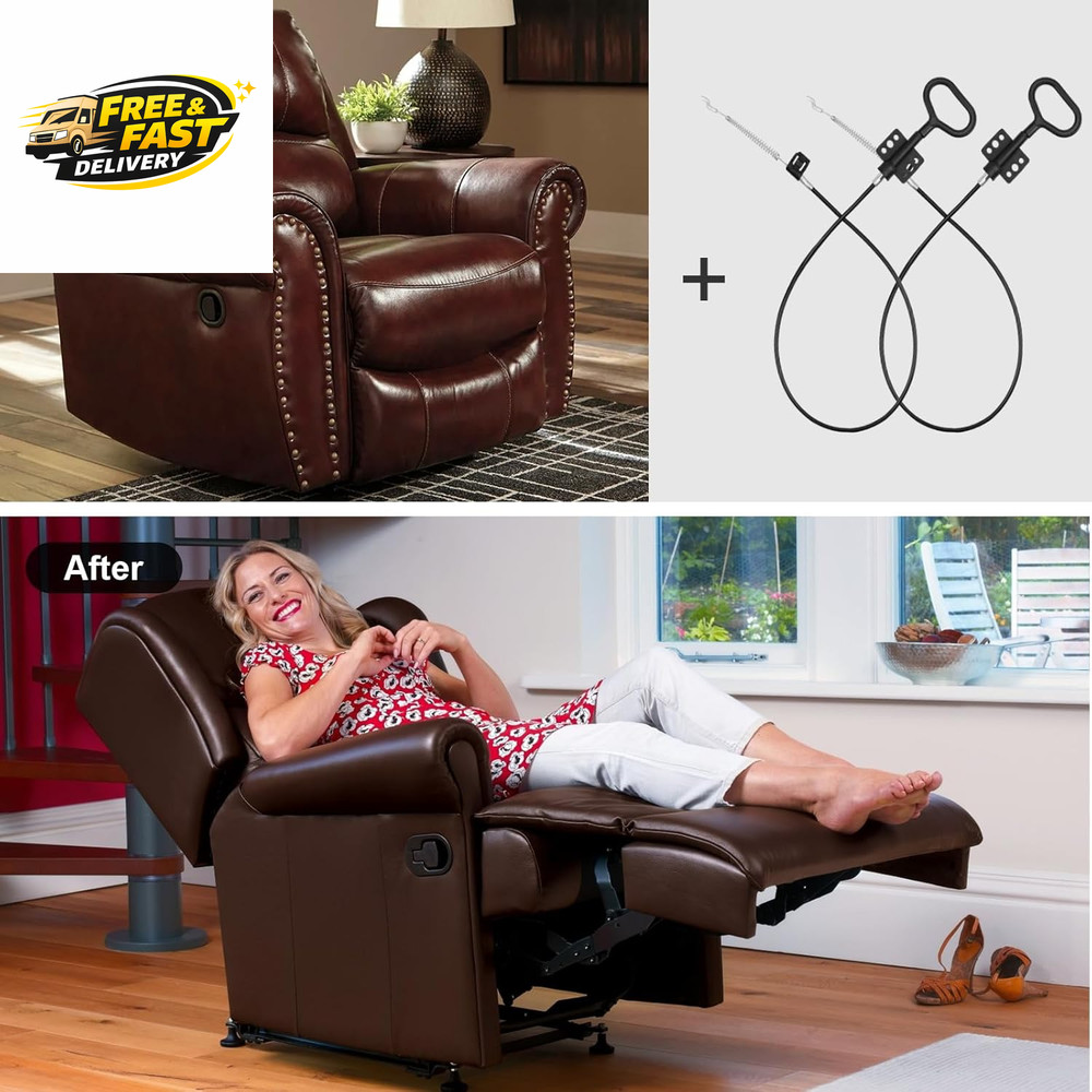 Sofa Recliner Cables, 2PCS Release Cables Replacement D Ring Pull Handle,