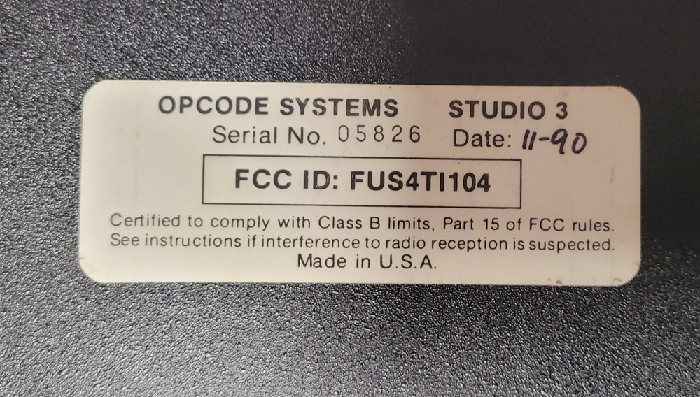 Opcode Studio 3 Rack Mount Interface & Synchronizer Powers On For Parts/Untested