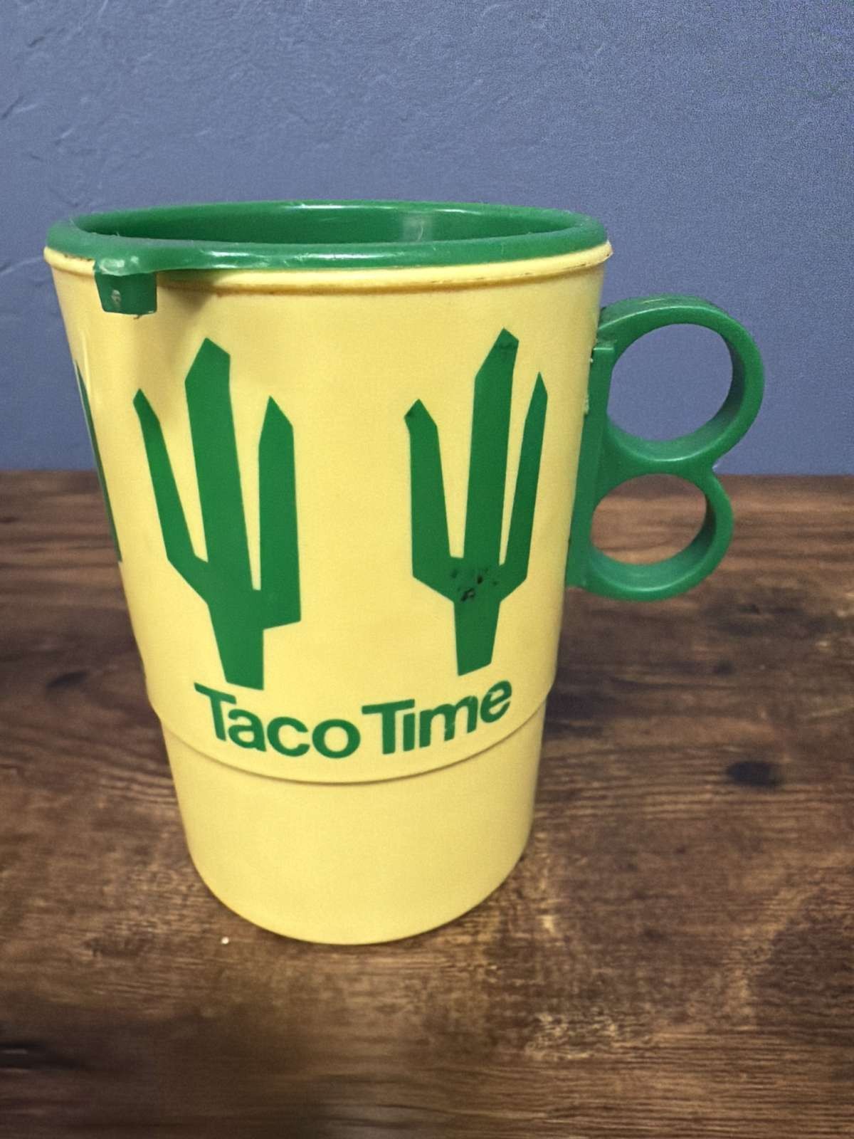 Vintage 1980s Taco Time Whirley Industries Plastic Stackable Mug Cup