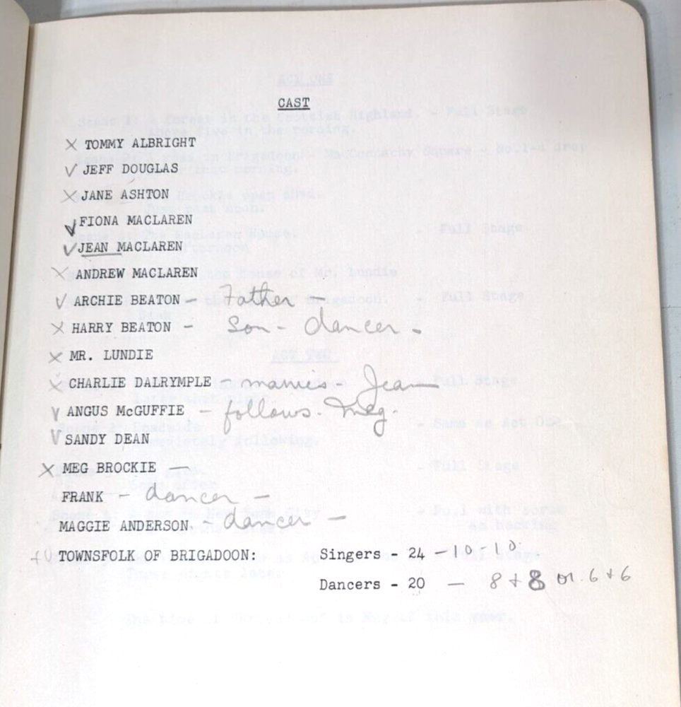 Brigadoon Playscript Vancouver B.C. Civic Theater Society