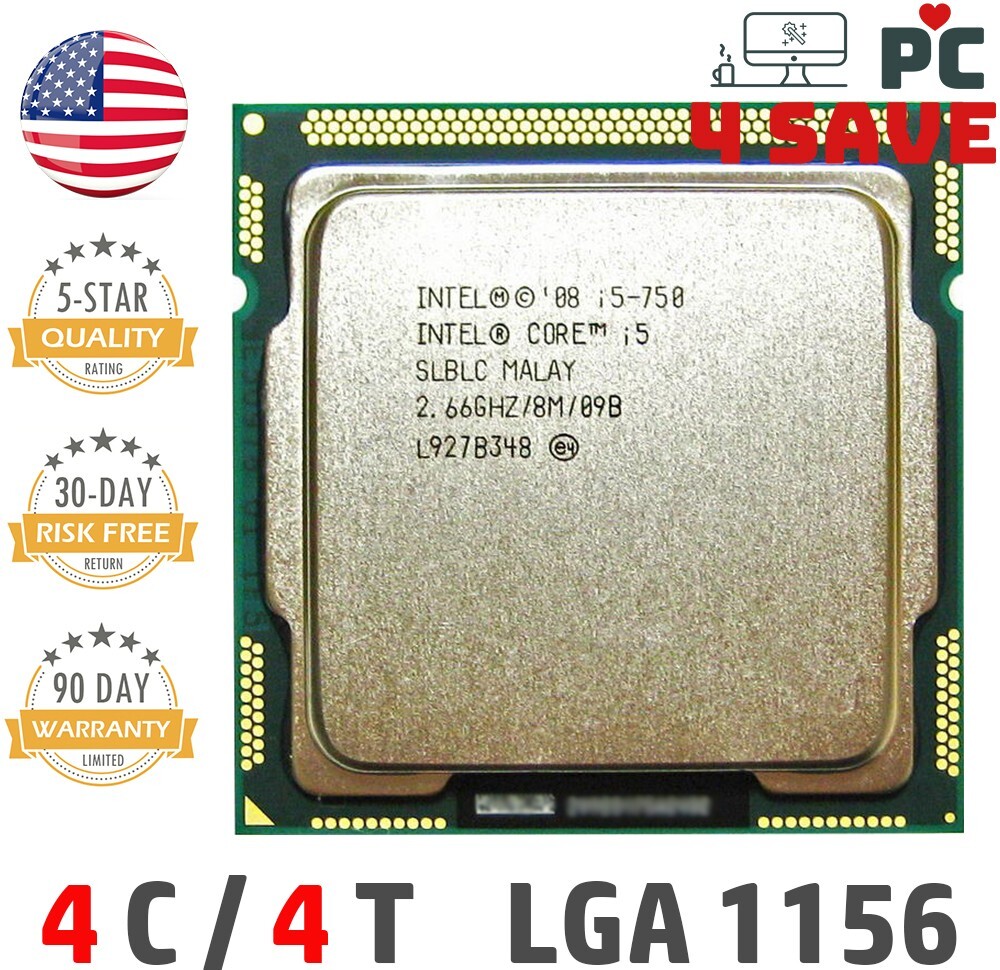 Intel Core i5-750 2.67GHz 4-Core LGA1156 8MB Desktop CPU Processor SLBLC
