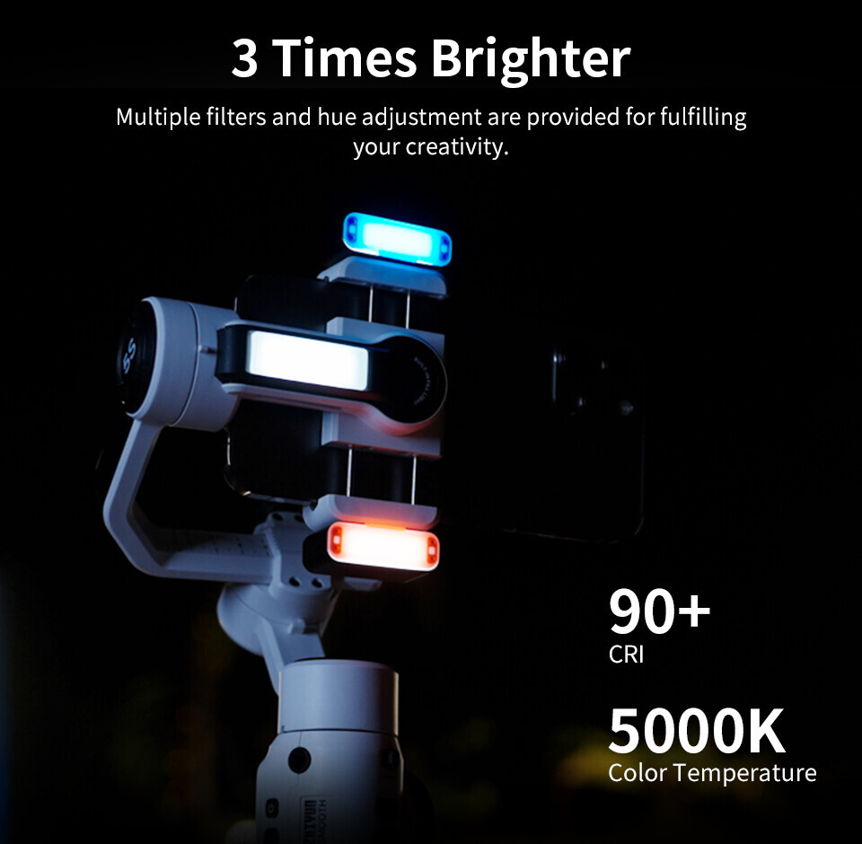 ZHIYUN Smooth 5S Combo, 3-Axis Gimbal Stabilizer with Light for iPhone Android