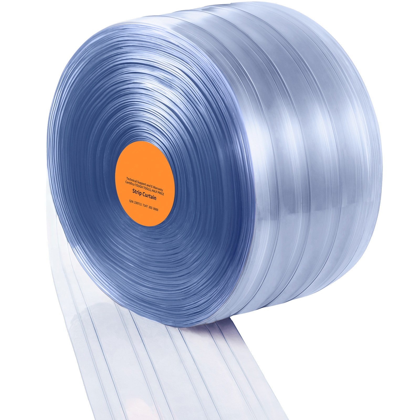 Uimoso PVC Ribbed Strip Curtain Roll, 50 ft x 8 in, Durable Plastic Door Strips
