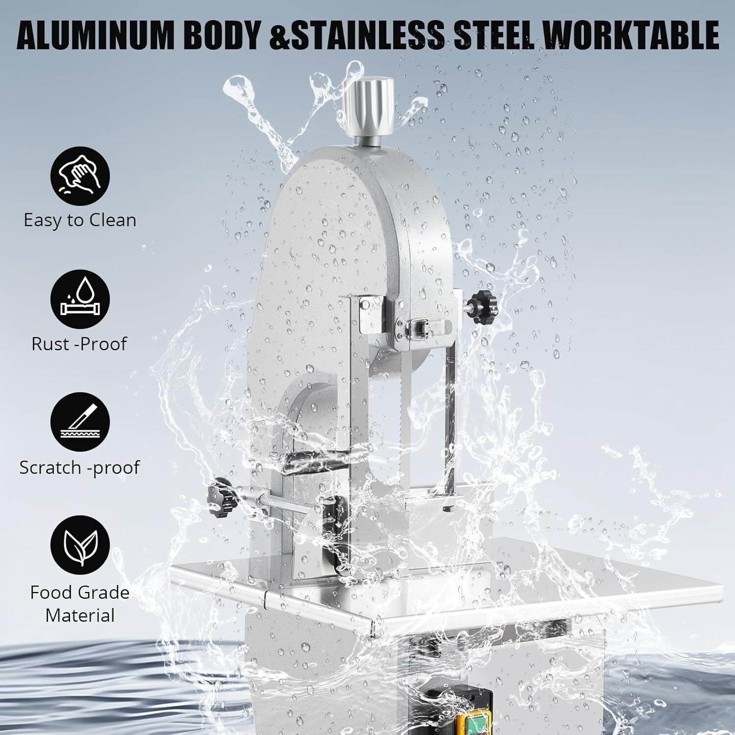 1500W Commercial Bone Cutting Machine Frozen Meat Cutter Saw Electric Bandsaw