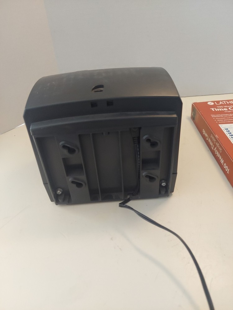 Lathem 1500E AtomicTime Clock w/ Power Adapter NO KEY, Lathem Time Cards