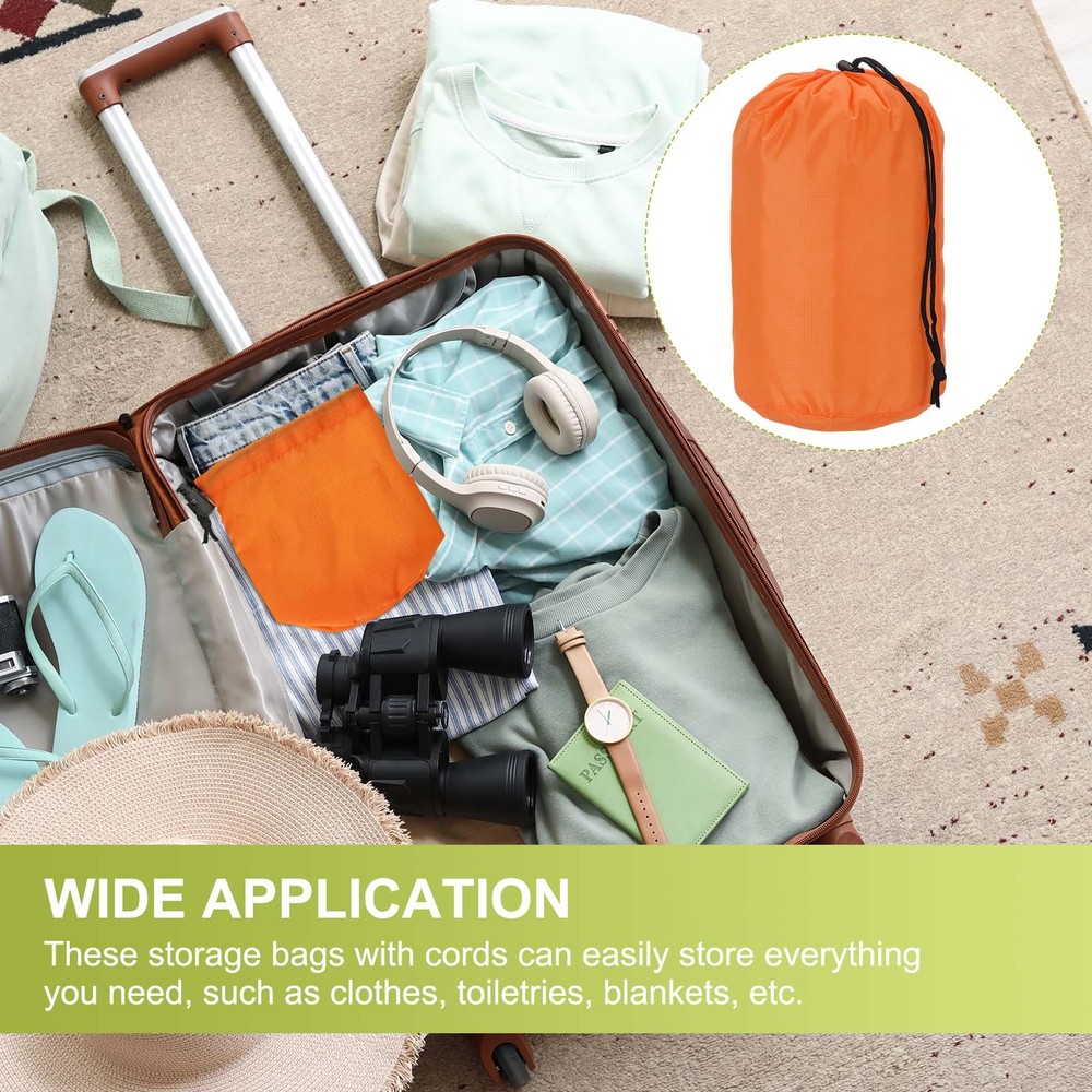 Stuff Sack, Nylon Waterproof Storage Sacks, 9x16Inch(Orange)