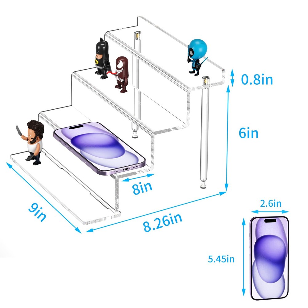NIUBEE Acrylic Riser Display Shelf, Clear Stand for 9 inch,