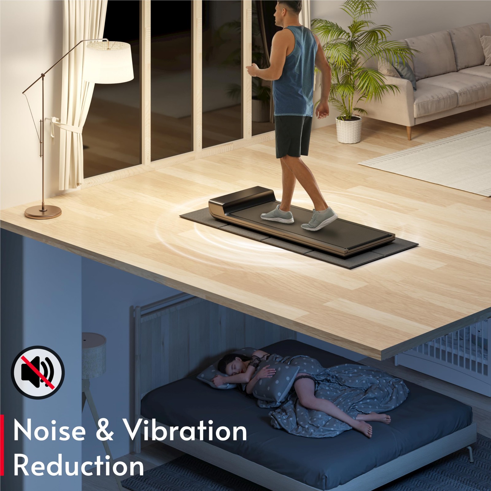 Crostice Walking Pad Mat 26x60" 1/4" Thick Under Desk Treadmill Floor Mat