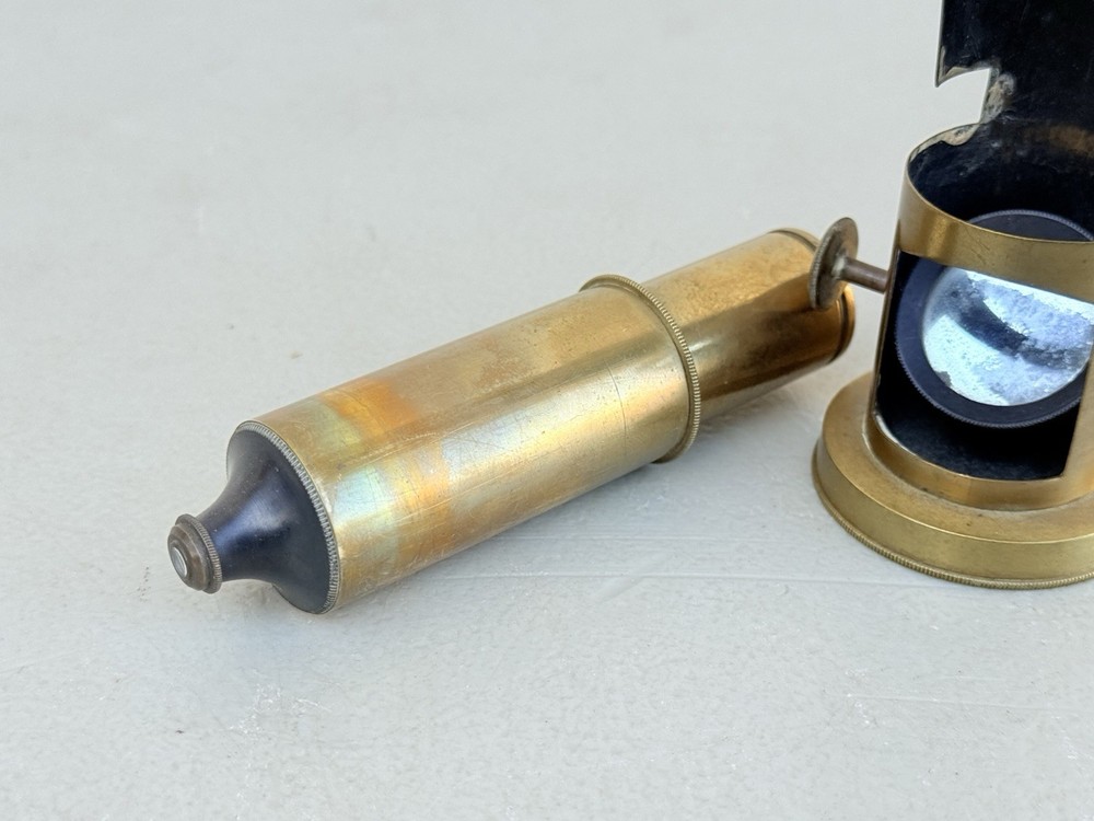 Antique Brass Field Microscope Portable small vintage