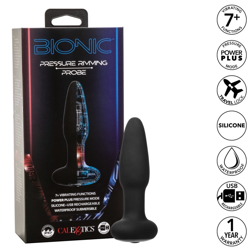 Bionic Pressure Rimming Anal Butt Plug, Pressure Activated Silicone Waterproof