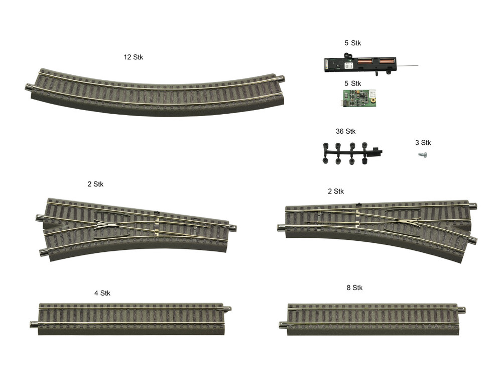 Roco HO 51250 Track Extension Set for Digital Starter Sets