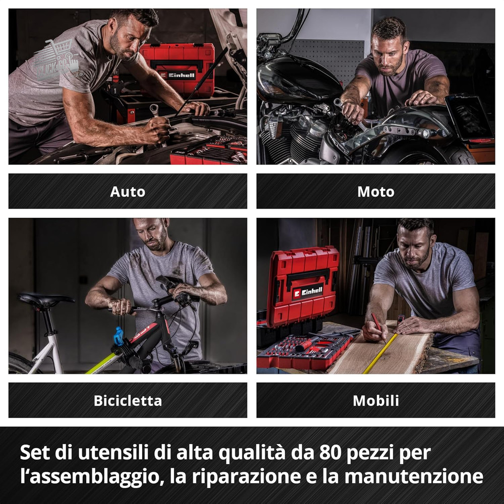 Einhell Original 80 Piece E-CASE (High Quality Tool Set in One Rob