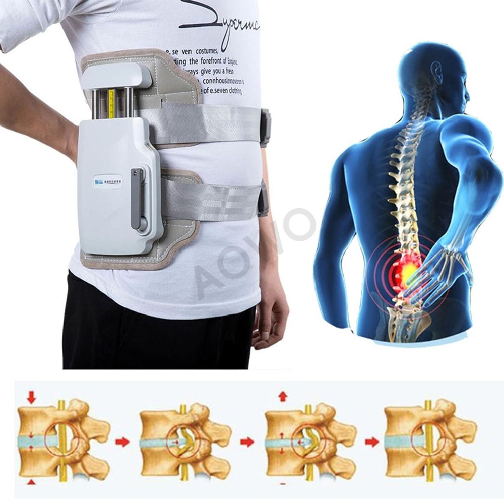 Adjustable Lumbar Traction Belt Spinal Decompression Device Back Brace Sciatica