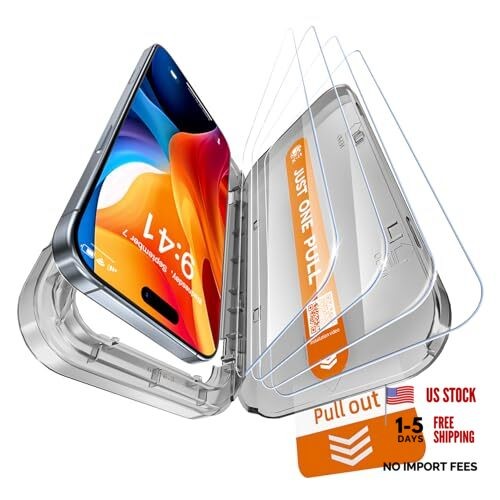 4-Pack HD Screen Protector for,[Military Grade iPhone 16 Pro Clear