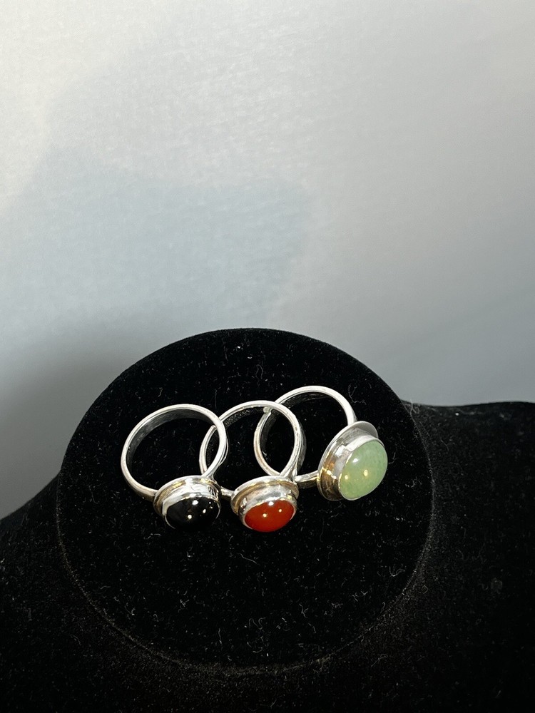 Silver Ring Simple Ring Single Stone Handmade Ring