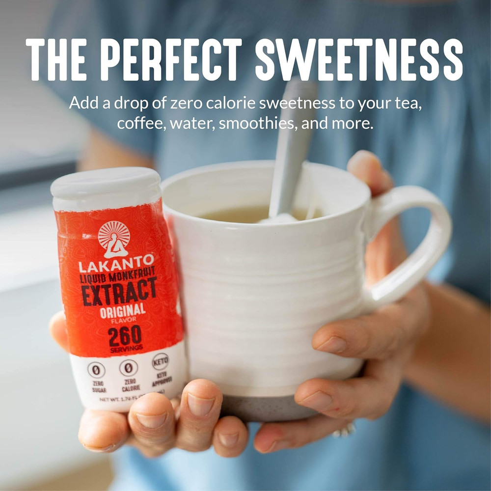 Liquid Monk Fruit Extract Drops, Original, Erythritol Free Sugar Substitute Swee