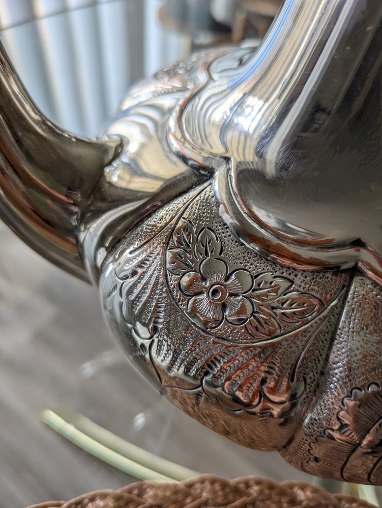 Vintage silverplate electric coffe server FB Rogers & Victorian samovar 2 pc