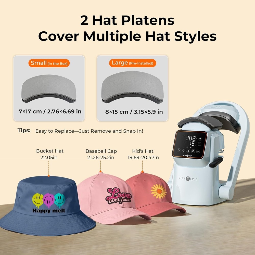 Auto Hat Press Machine - Hat Heat Press Machine with Precise Temp&Timer Contr...