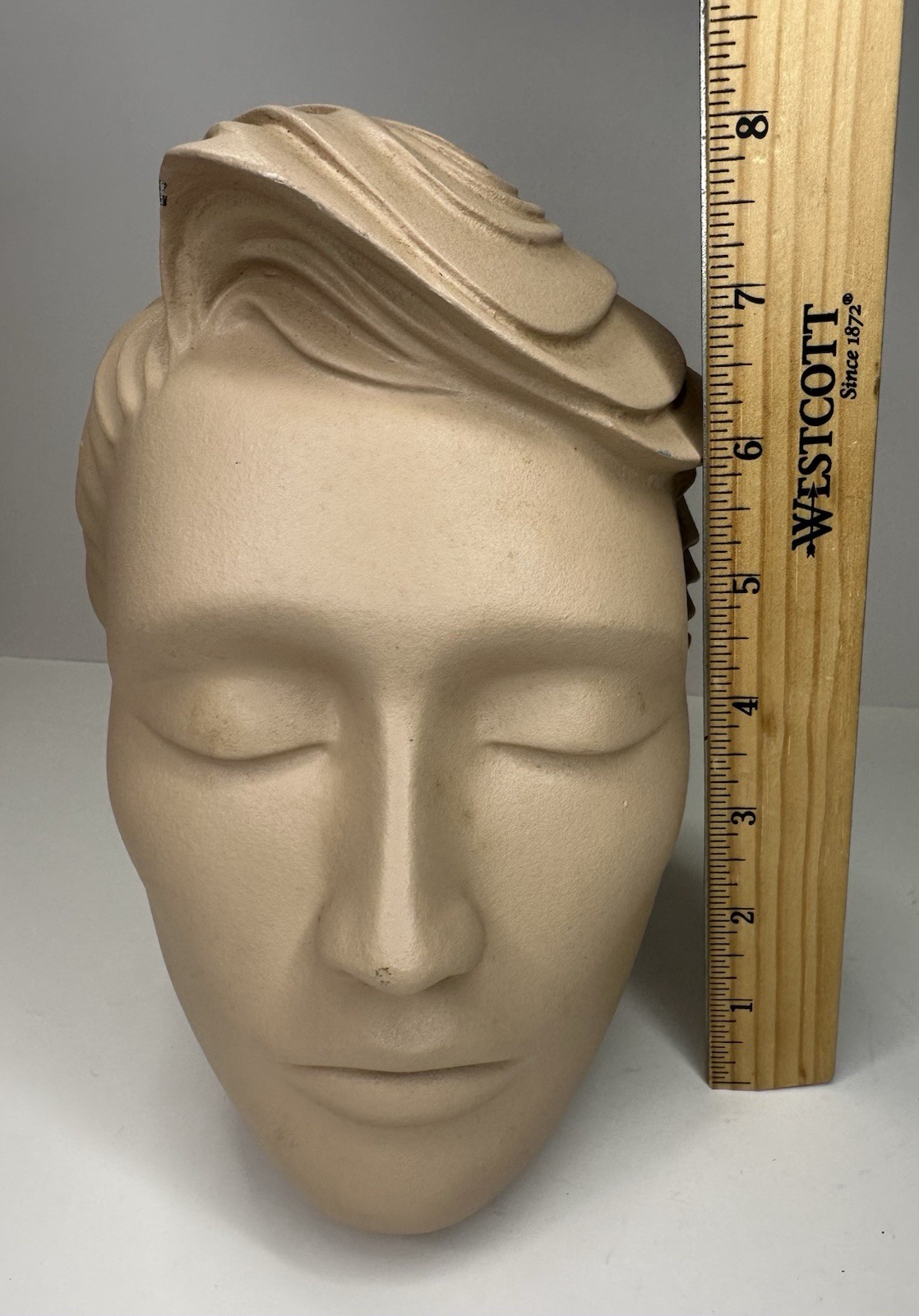 Mannequin Head Male Hard Plastic Metal Bracket Vintage Store Display