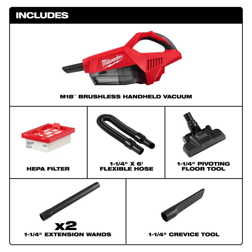 Milwaukee M18 Brushless Handheld Vacuum (Bare Tool)
