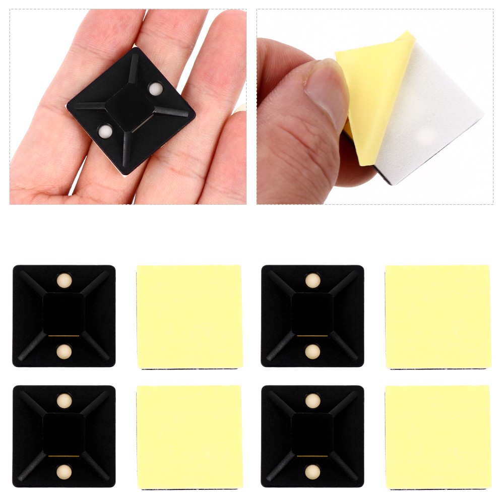 100 Pcs Cable Clips Multipurpose Tie Self-adhesive Buckle Fixator Wire