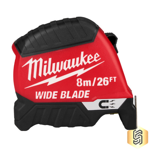 Milwaukee 48-22-1226M 8m/26ft Wide Blade Magnetic Tape Measure – Dual Scale
