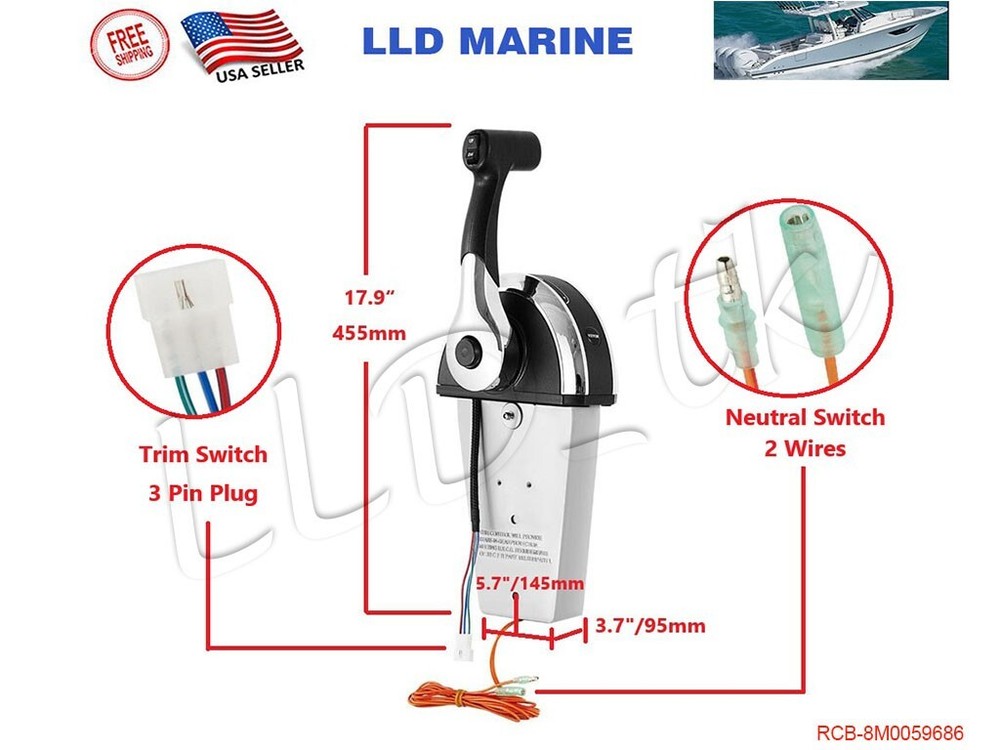 Remote Control Box Mercury Outboard Single Engine 8M0059686 Top Mount