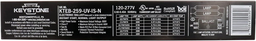 Keystone KTEB-259-UV-IS-N