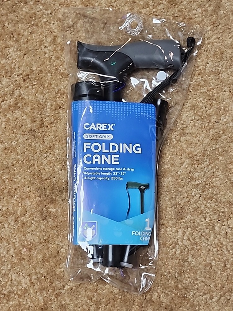 Carex Folding Cane Adjustable Length 33”-37”