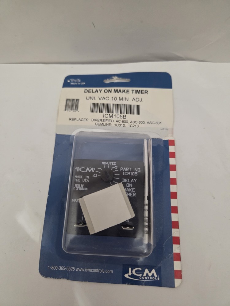 NEW GENUINE ICM CONTROLS ICM105B DELAY ON MAKE TIMER, MADE IN USA