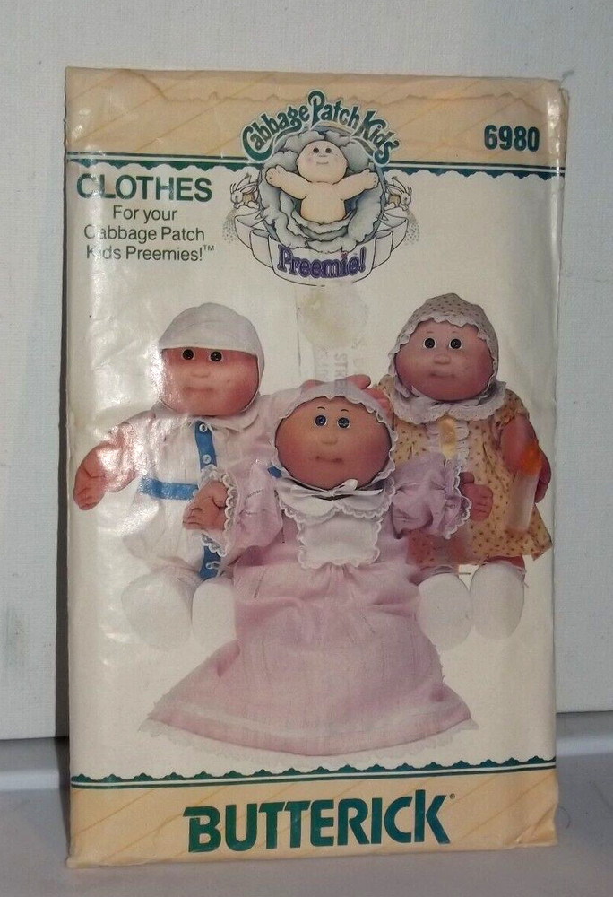 Cabbage Patch Kid Preemie Butterick Sewing Pattern with Instructions 6980