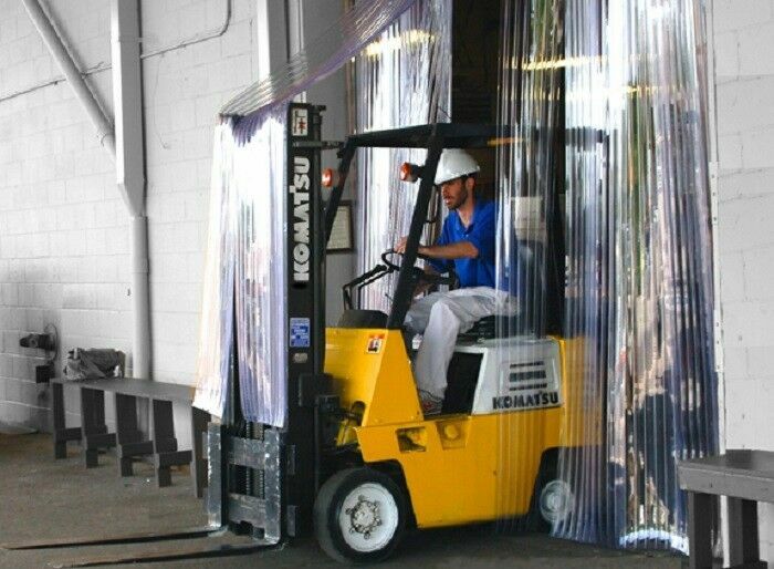 Strip Curtain Door 10ft Wide x 8ft 8"Ribbed Heavy Duty Scratch Resistant Pvc