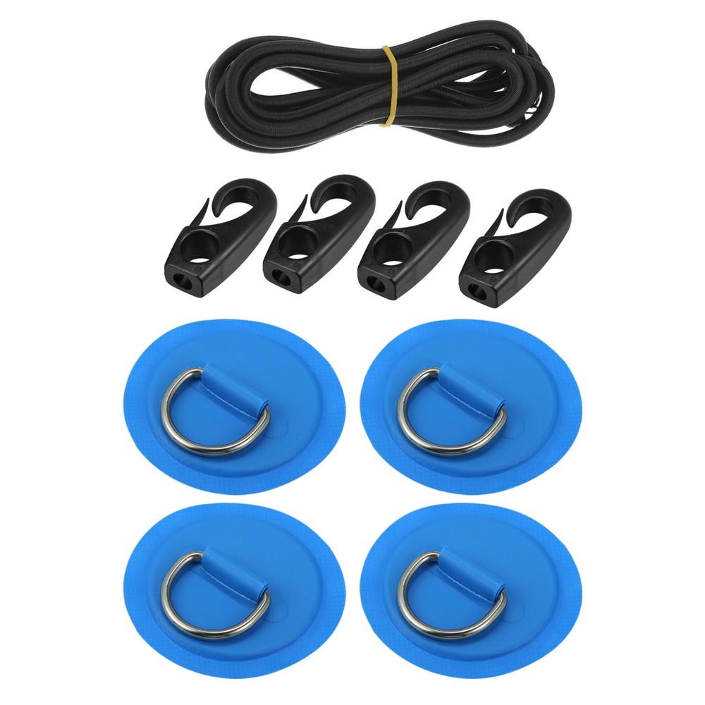 4pcs 8cm Ring Patch D PVC Set for Kayak with 2.5m Rope Hooks