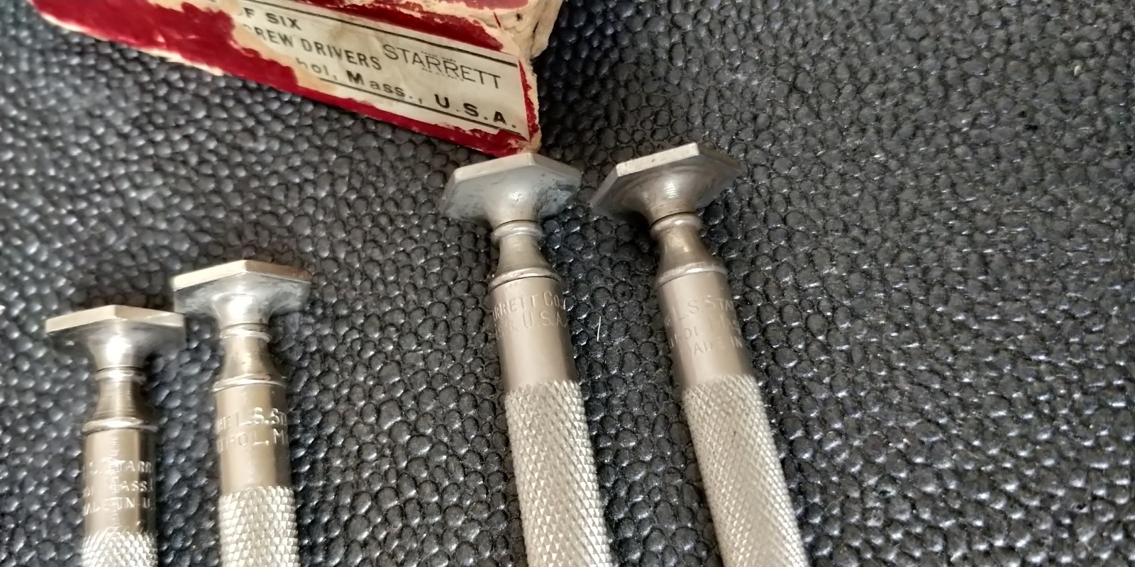 FULL SET Vintage The L.S. Starrett Co. S555-6 Jewelers6 Piece Screwdriver Set