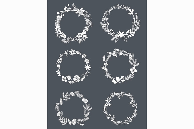 Makers studio stencil Wreaths 8.5inx11in