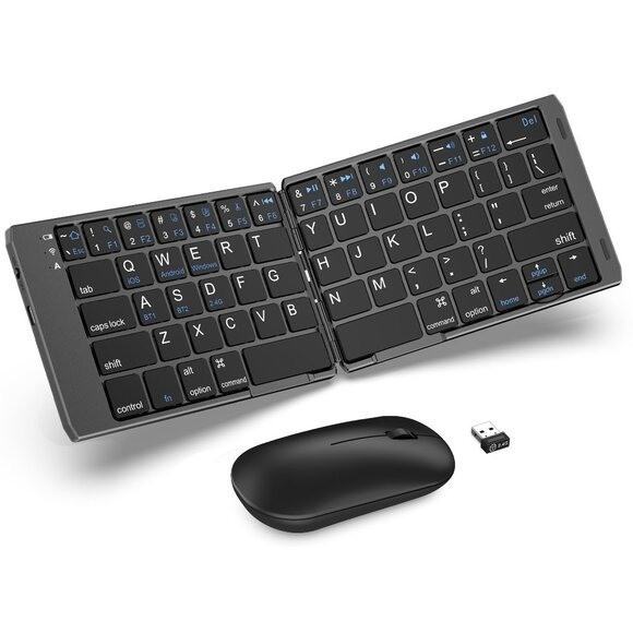 Foldable Wireless Keyboard & Mouse Combo – USB-C Rechargeable – New in Box