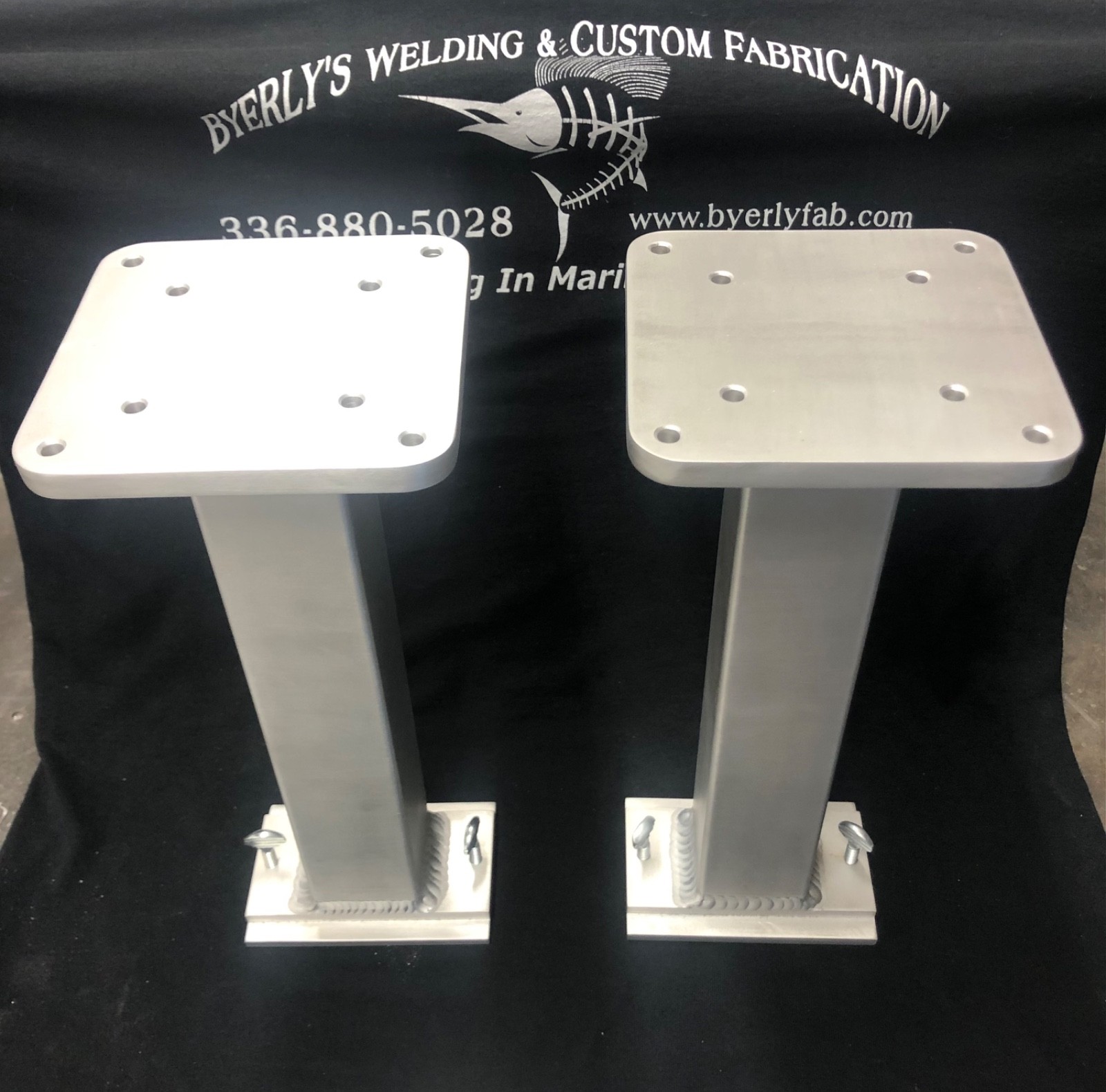 One Pair Cannon Downrigger Pedestals 12'' Tall Track Mounts