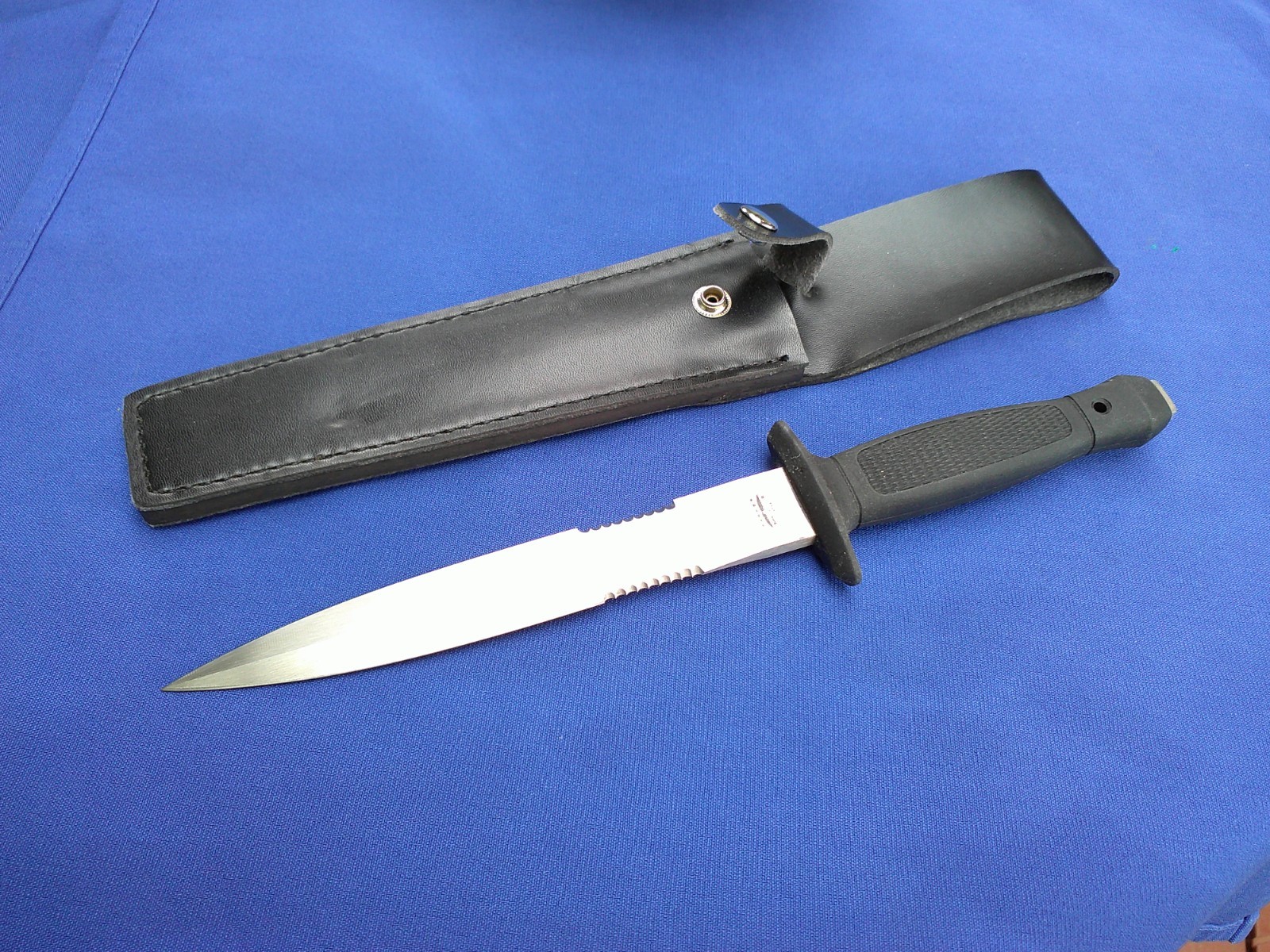 Vintage Parker Surgical Steel Japan Fighting Knife Dagger Part Serrated 11-1/2"