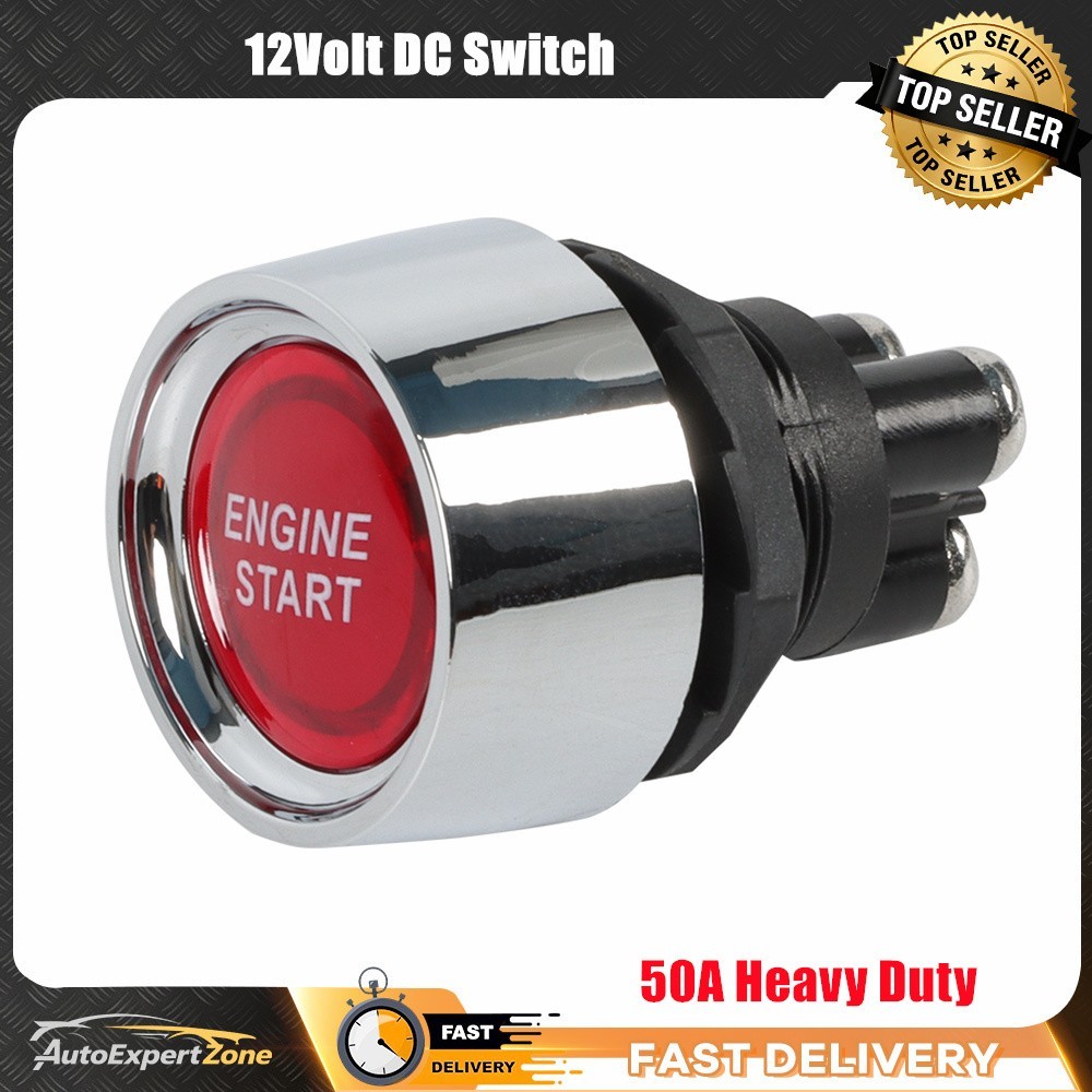 Universal 12V Car Red Illuminated Engine Start Switch Push Button Race Starter