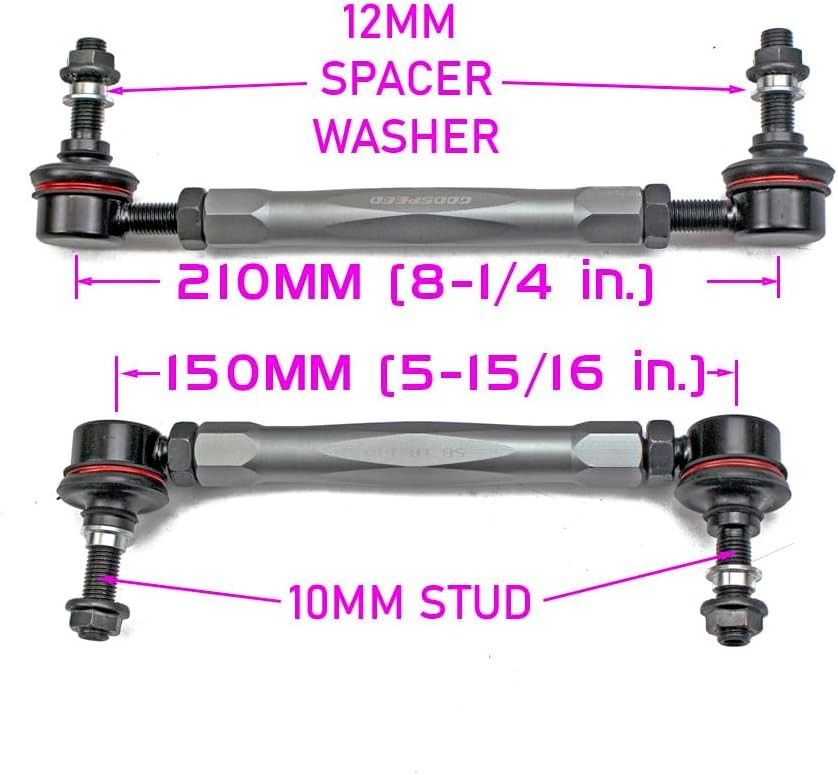 Adjustable Sway Bar Links Universal Fit 150-210Mm (5.9-8.25 Inch) Stud-To-Stud